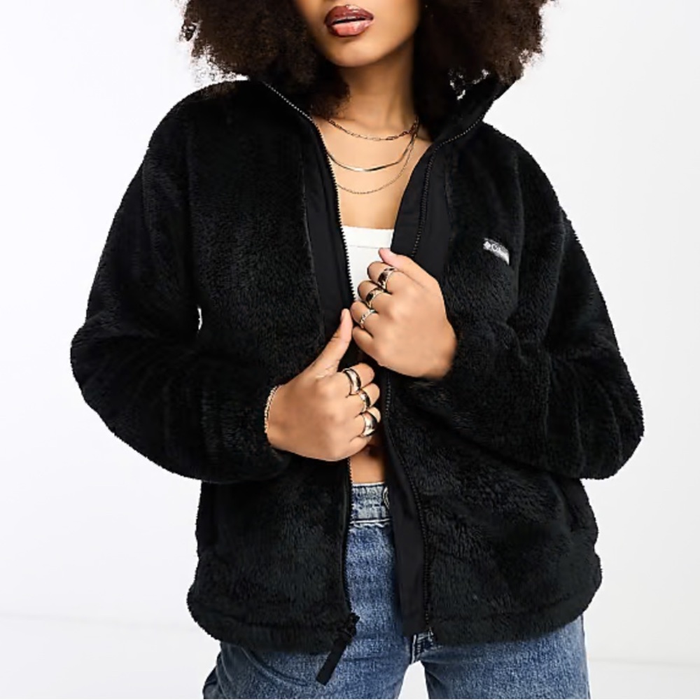 EUC Columbia Large Women's Black Teddy Full Zip‎ Logo  Jacket